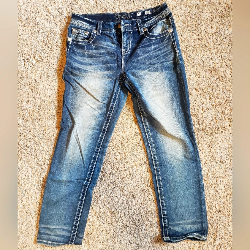 Miss Me American Flag Denim Capris size 27